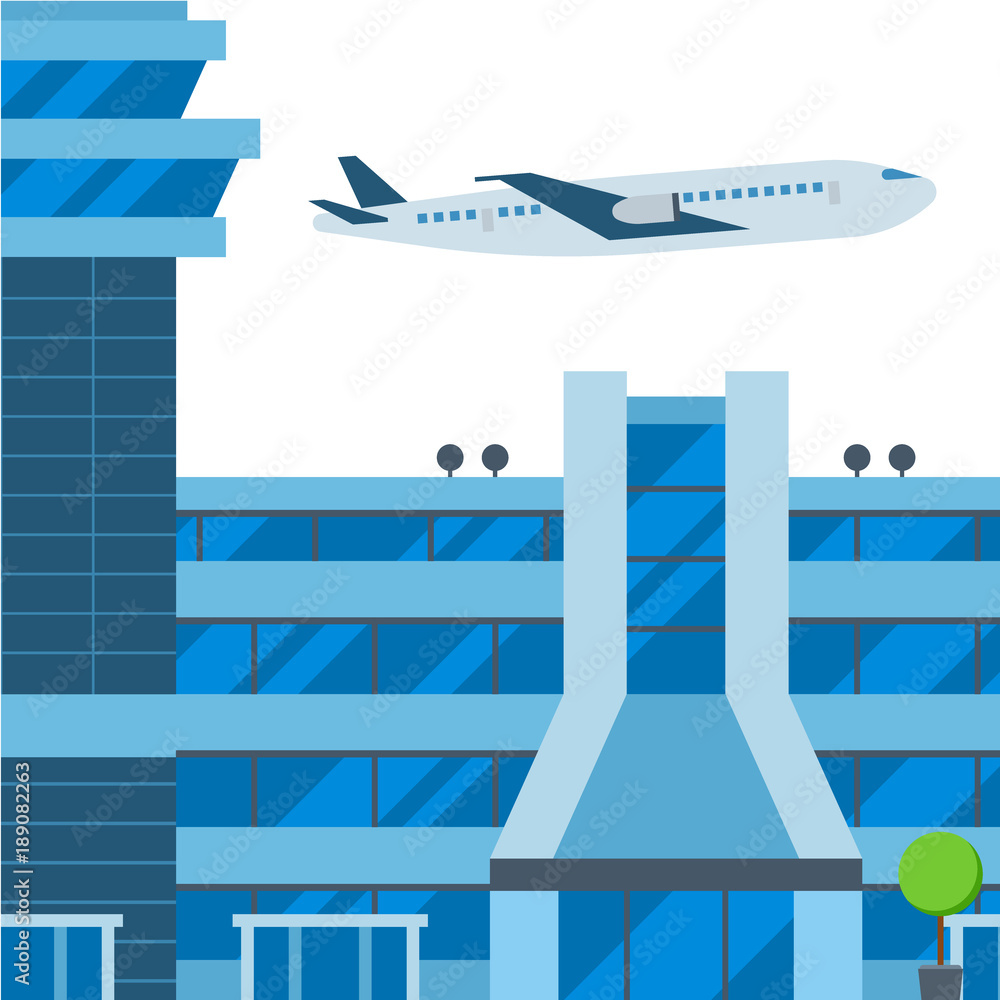 Aviation airport vector airline graphic airplane airport transportation fly travel symbol illustration