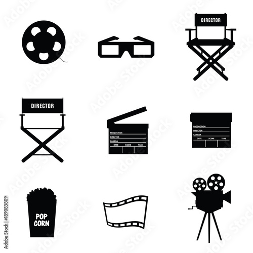 cinema icon in black color vector