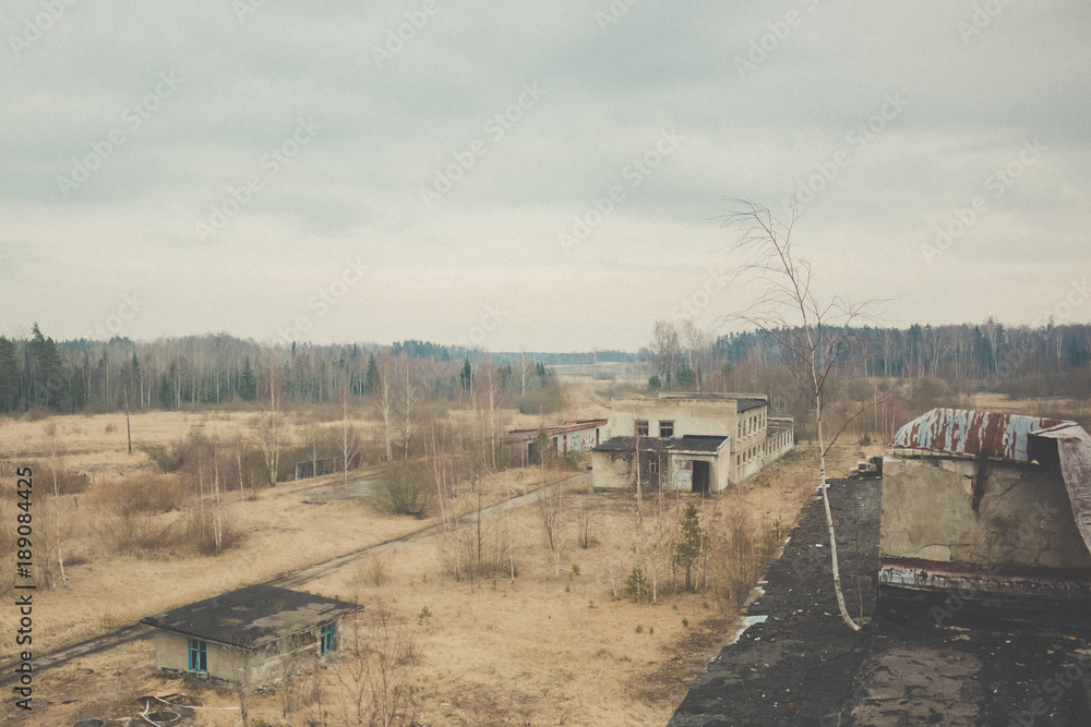 view on the abandoned soviet city