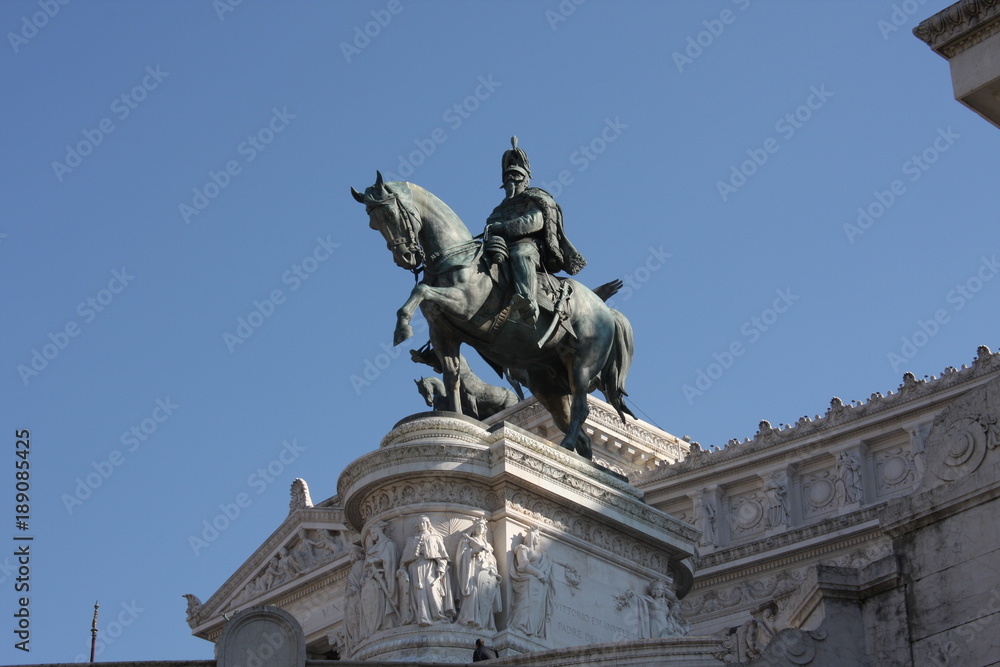 Statues and details of Altare Della Patria (Monumento Nazionale a Vittorio Emanuele II)  in Rome, Italy