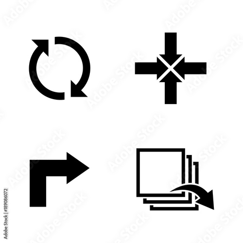 Rotation. Simple Related Vector Icons Set for Video, Mobile Apps, Web Sites, Print Projects and Your Design. Black Flat Illustration on White Background.