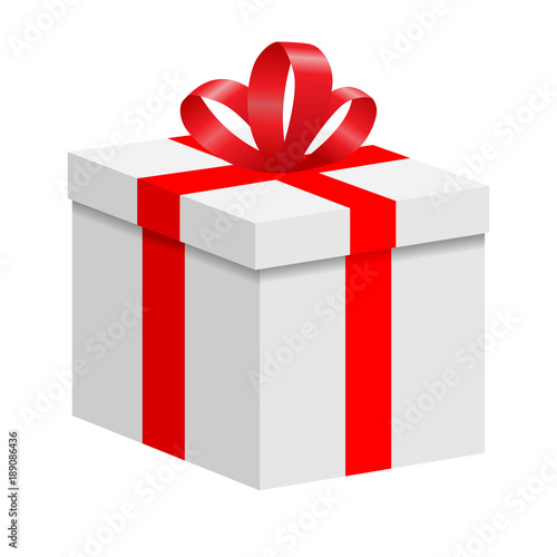 A box with a red ribbon and a bow