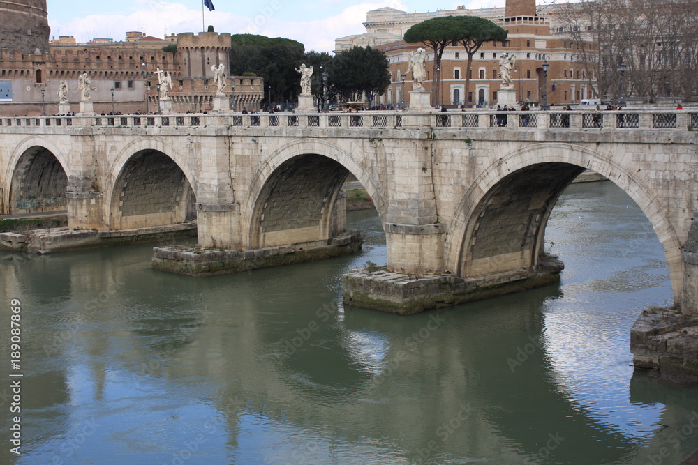 Saint Angel bridge in Rome. Italy.