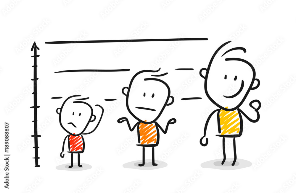 Strichfiguren / Strichmännchen: Wachstum, Größe, Vergleich. (Nr. 173)