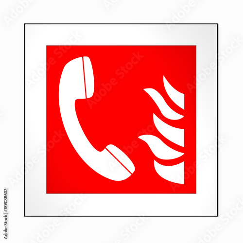 Brandschutzzeichen nach der aktuellen Form der ASR A1.3: Brandmeldetelefon. 2d render