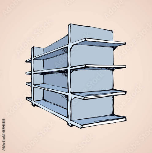 Store rack. Vector drawing