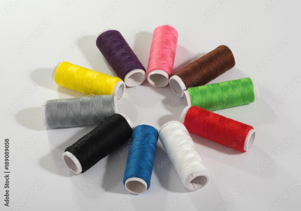 Colorful thread on white isolated background. Colorful thread on white isolated background.