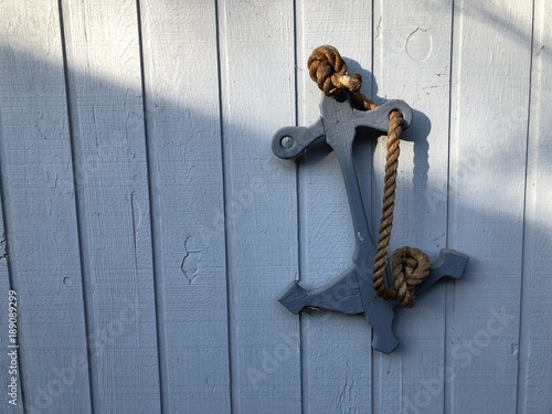 anchor on the wood wall