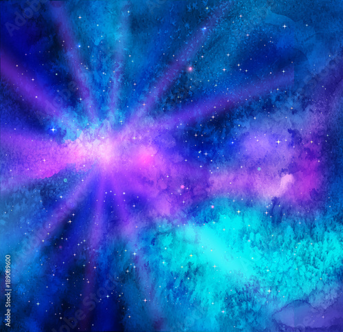 Glowing background with outer space