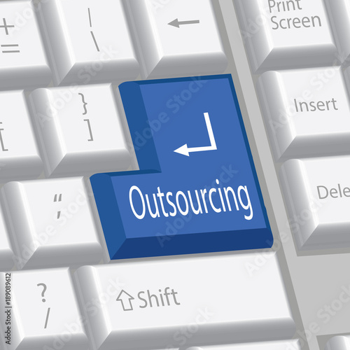 enter key with word outsourcing 