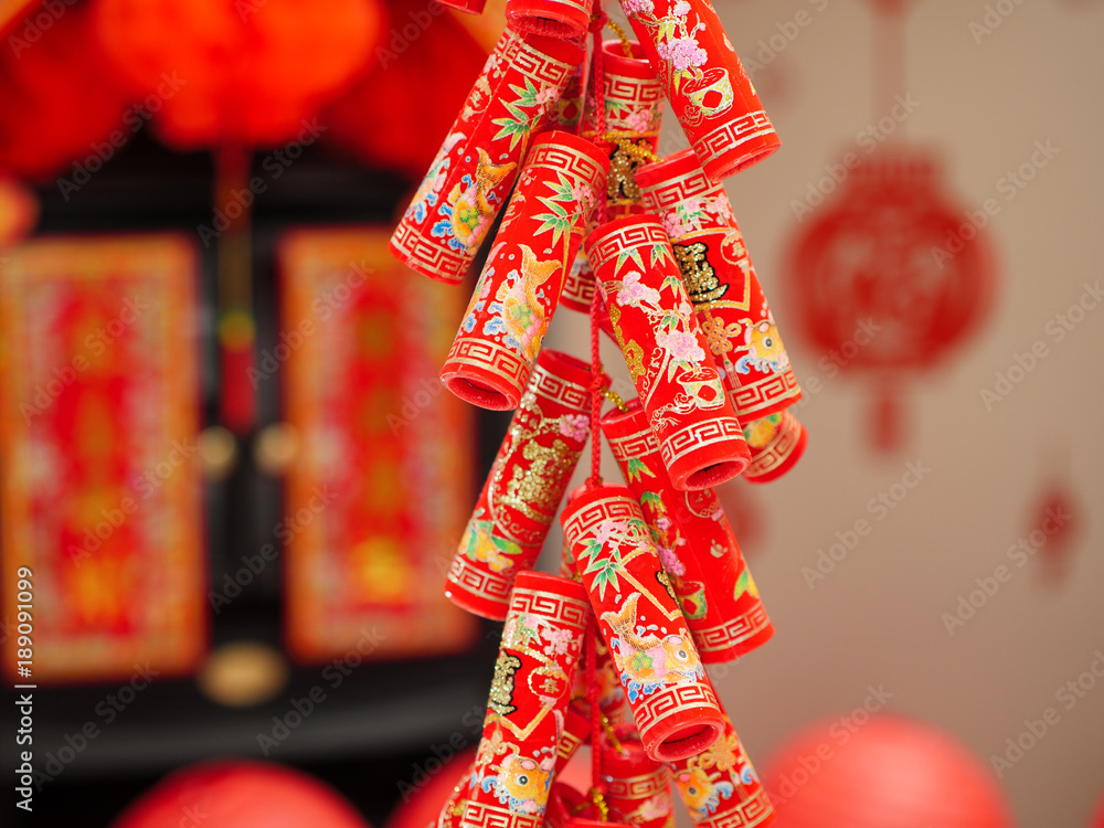 Chinese new year decorating firecracker