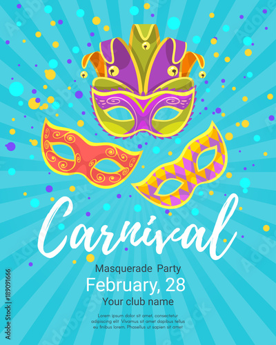 Mardi Gras poster for masquerade
