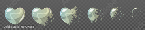 heart shape bubble burst sprites