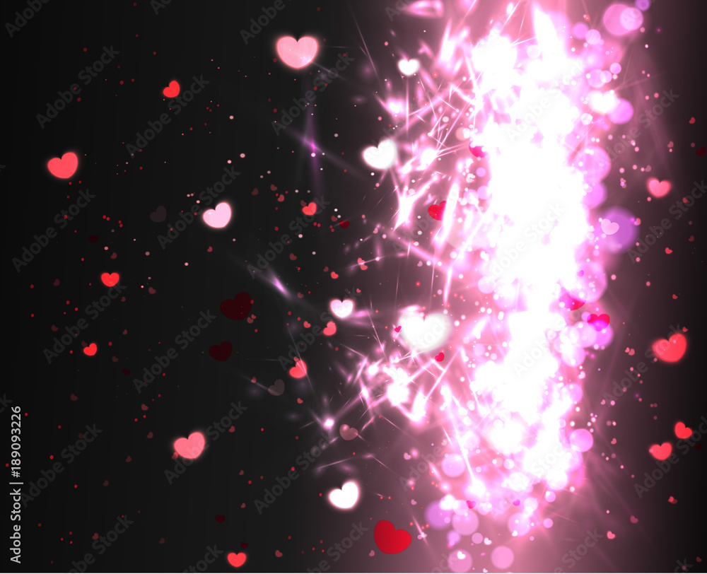 Glow Soft Hearts Valentines Day Background