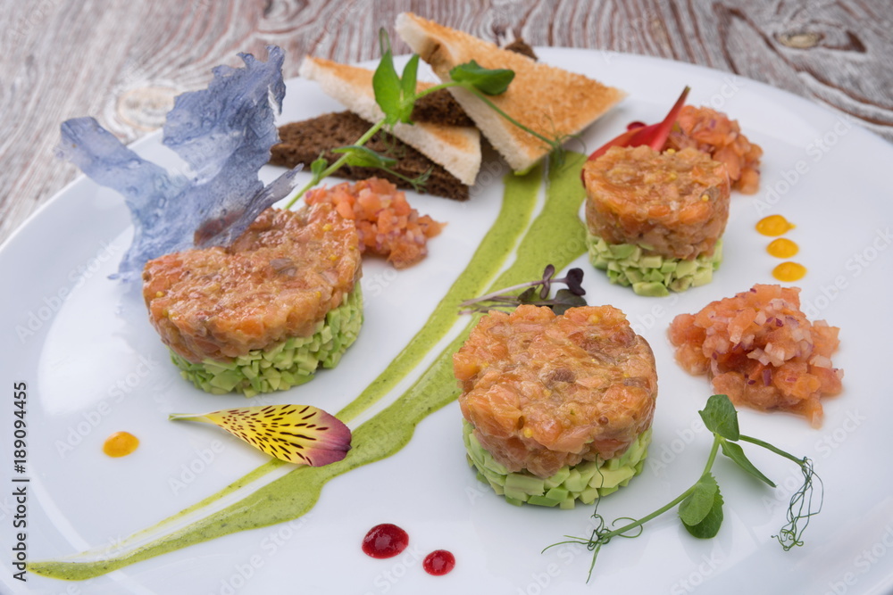 Salmon tartar with avocado Salmon tartar with avocado