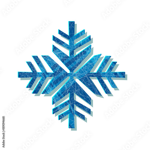  christmas sparkling snowflake. Logo design template. Original elegant simple element. Abstract decorative illustration in geometric style for print, web