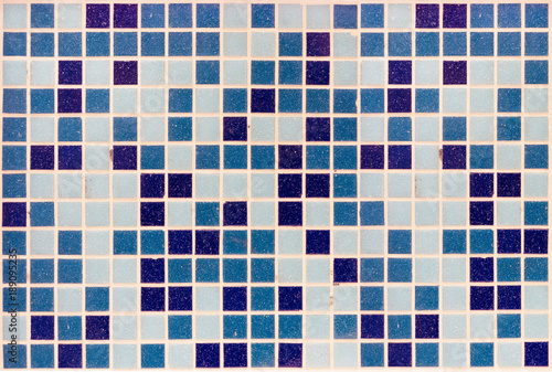 background: small blue mosaic bathroom tiles