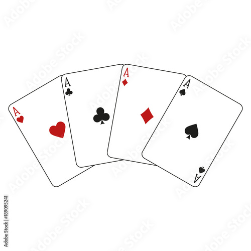 4 aces. Vector illustration.