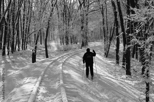 Fotografie skier black-and-white