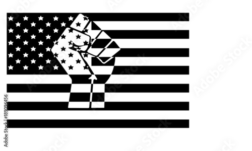 American Flag Raised Fist Black Power