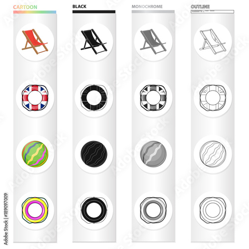 Multicolored swimming circle cartoon icons in set collection for design. Different lifebuoysvector symbol stock web illustration.