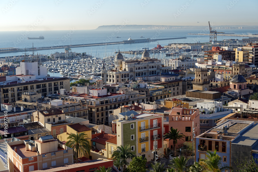 Aerial view of Alicante bay in Spain