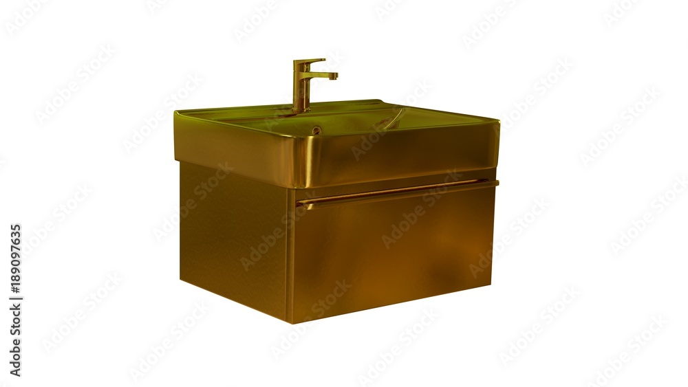 3d rendering of a golden waterpipe isolated on white 3d rendering of a golden waterpipe isolated on white