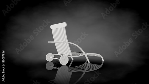 3d rendering of a white chair on a black background