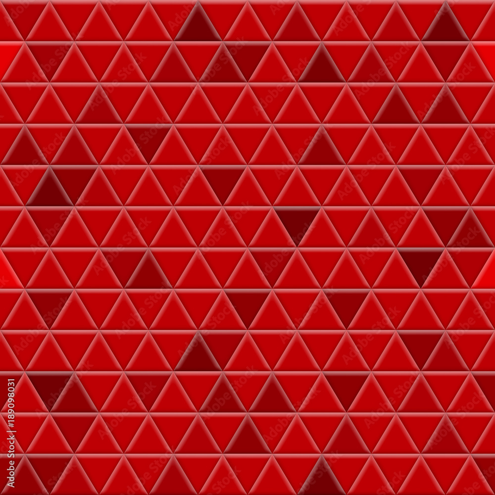 Seamless pattern of triangle tiles in red colors