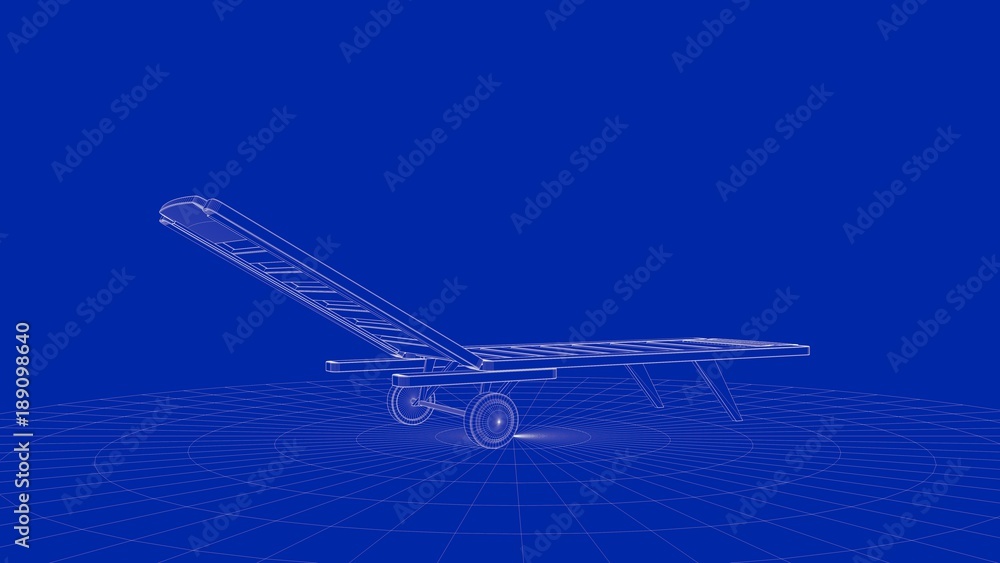 3d rendering of an outline chair object 3d rendering of an outline chair object