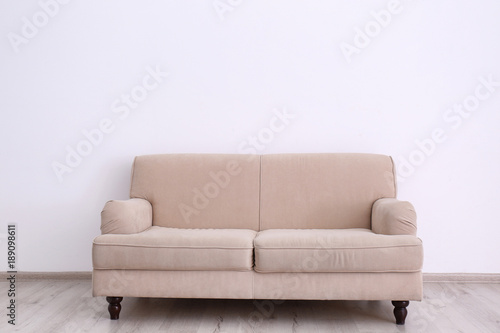 Living room interior with comfortable couch