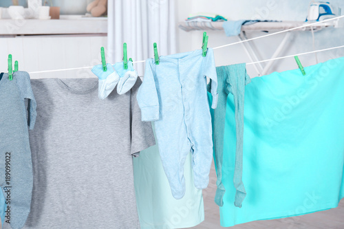 Clothes hanging on laundry ...