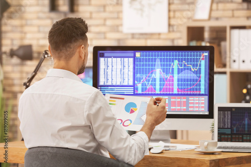Young stock exchange trader...