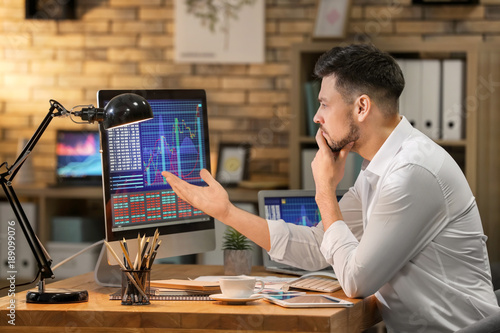 Young stock exchange trader...
