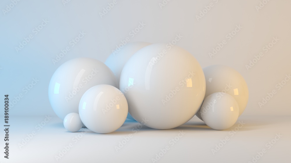 3d rendering of white balls on a background 3d rendering of white balls on a background