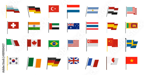 Free Download Country flag icon set, flat style - GFXLoad