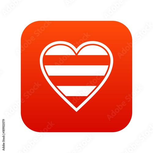 Heart LGBT icon digital red