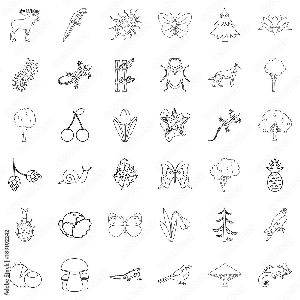 Climate icons set, outline style Climate icons set, outline style