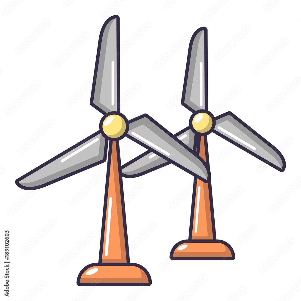 Wind station icon, cartoon style. Wind station icon, cartoon style.