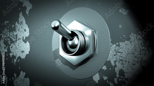 Chrome Toggle Switch with Stressed Background - right view photo