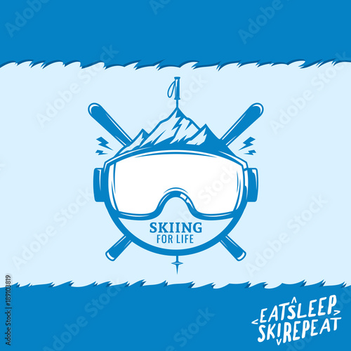 Vector skiing logo