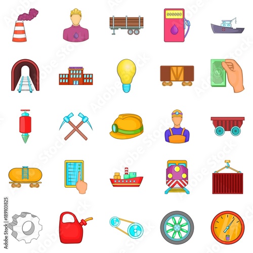 Prudence icons set, cartoon style
