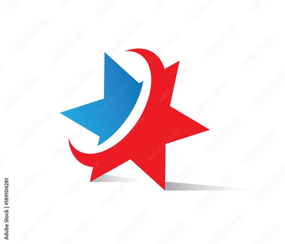 vector of star logo template with shadow in the leg. star move illustration vector of star logo template with shadow in the leg. star move illustration