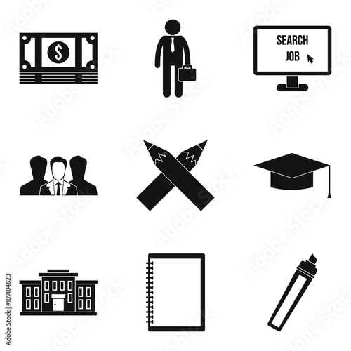 Financial history icons set, simple style