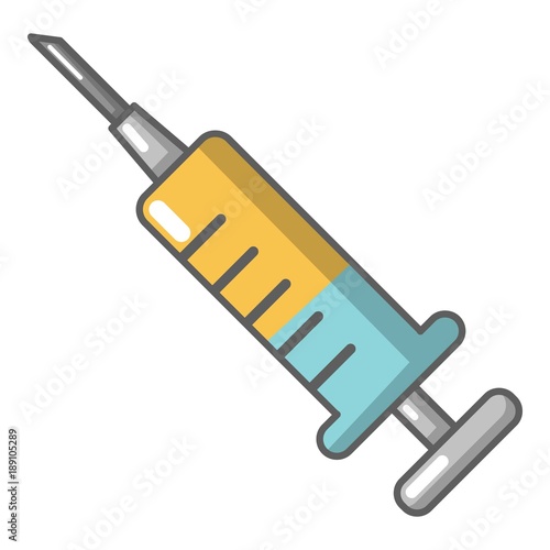 Syringe icon, cartoon style