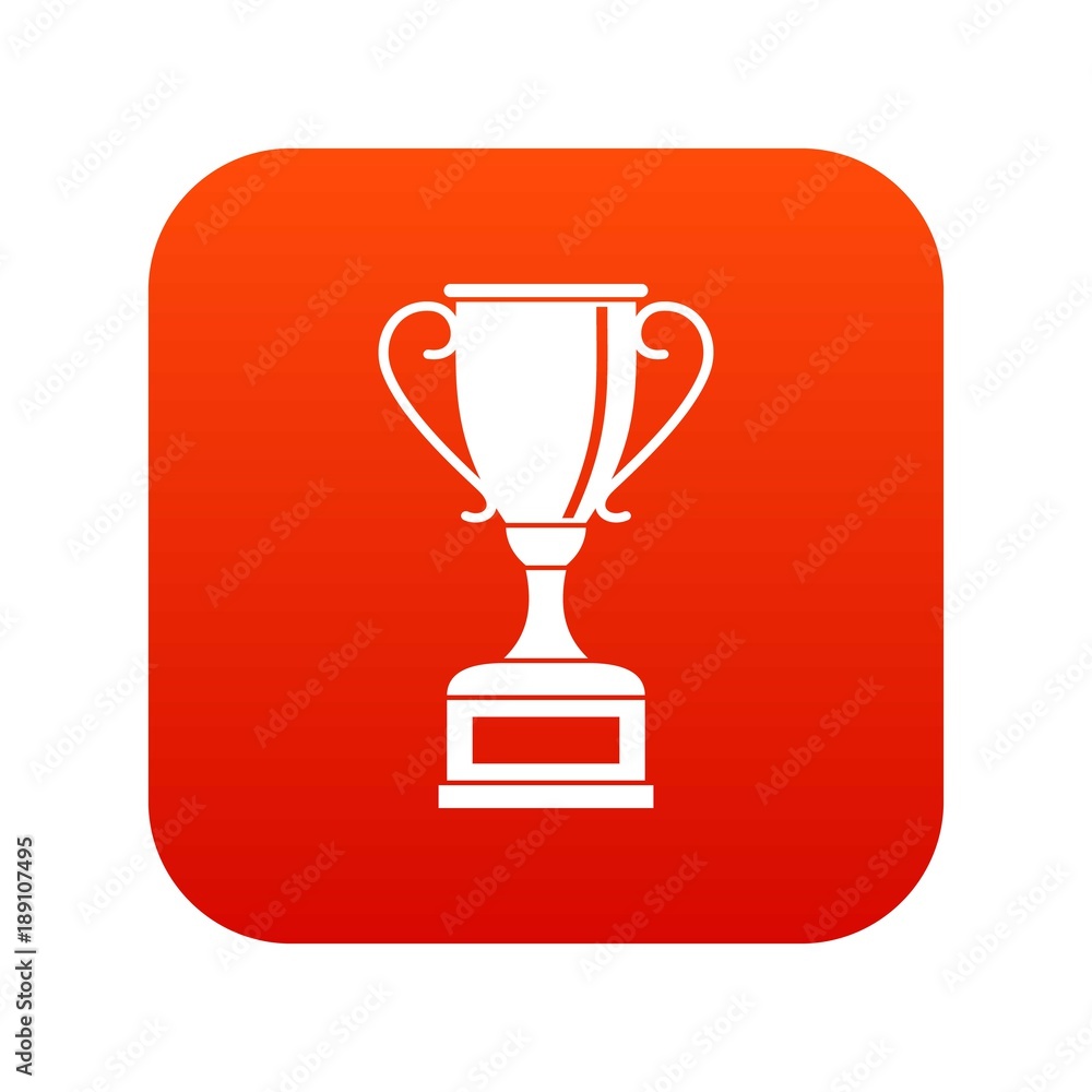 Winning gold cup icon digital red Winning gold cup icon digital red