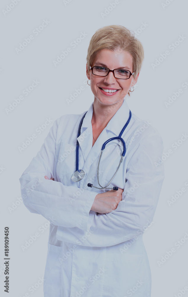 Smiling medical doctor. Isolated over white background. Smiling medical doctor. Isolated over white background.