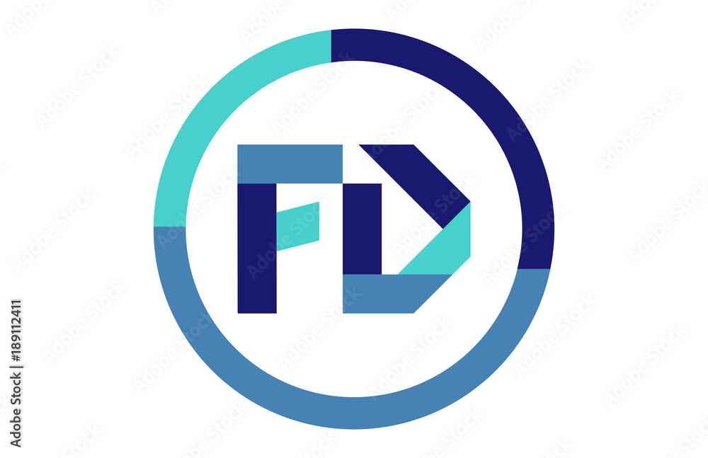 FD Global Circle Ribbon Letter Logo FD Global Circle Ribbon Letter Logo