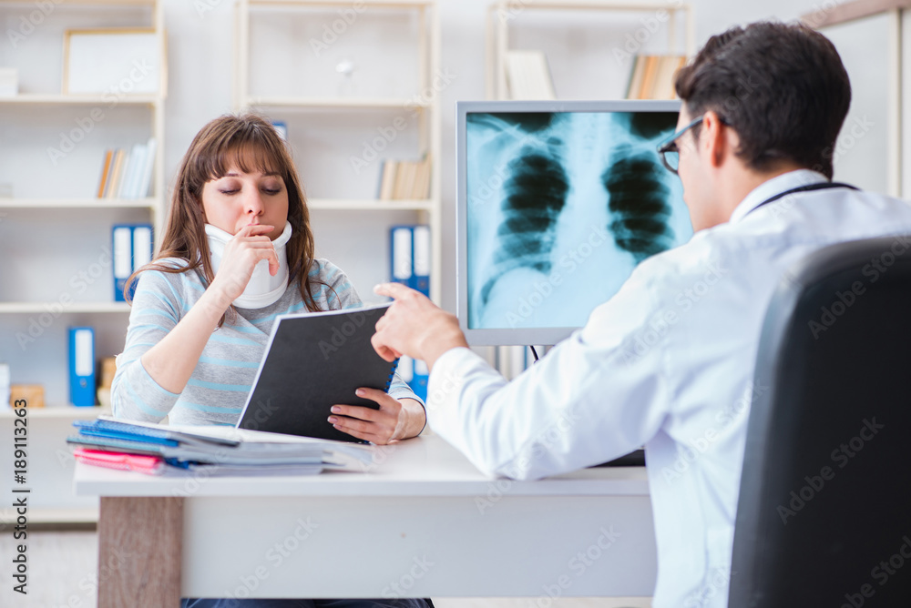 Young woman visiting radiologist for x-ray exam Young woman visiting radiologist for x-ray exam
