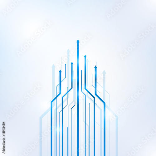 Arrow blue geometric abstract technology and science background